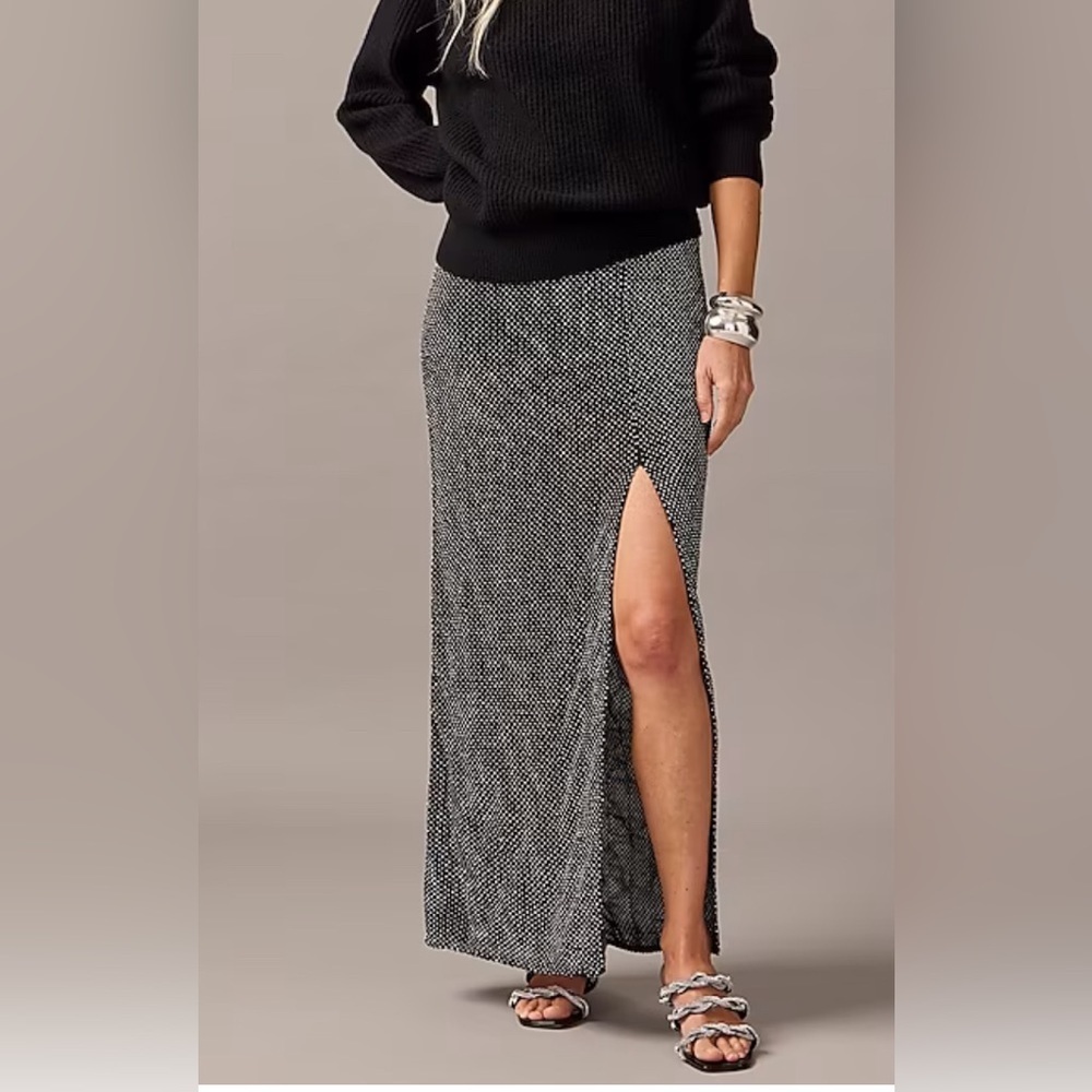 New JCrew Collection side-slit rhinestone skirt - Picture 8 of 10